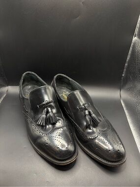 Executive Imperial Black Tassel Loafers Wingtip Leather Dress Shoes Men’s 8.5 D
